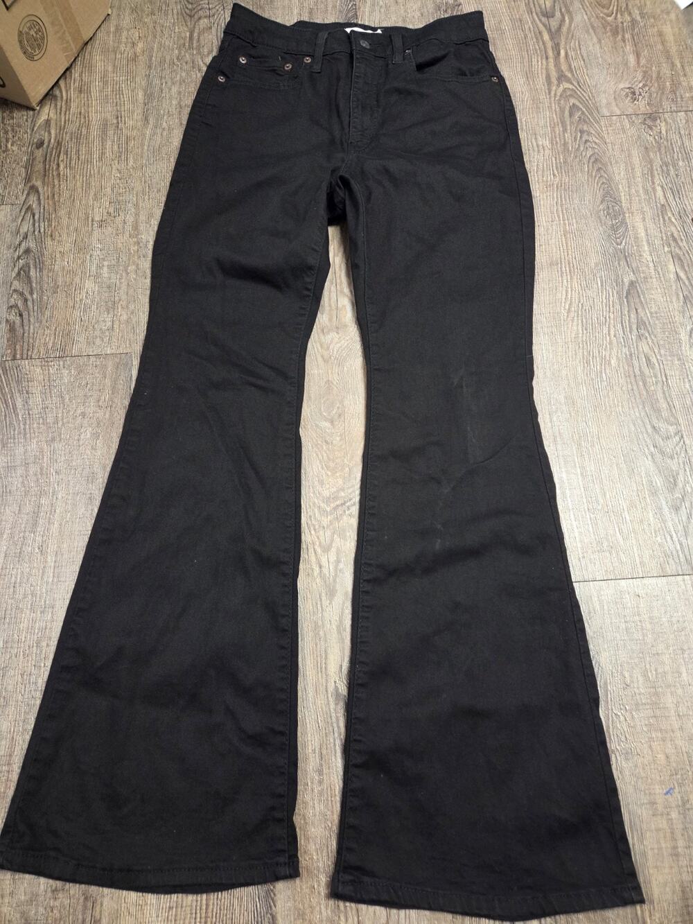 Levi's Solid Black 726 Flare Denim Jeans Women's 30 w/ 31" Inseam